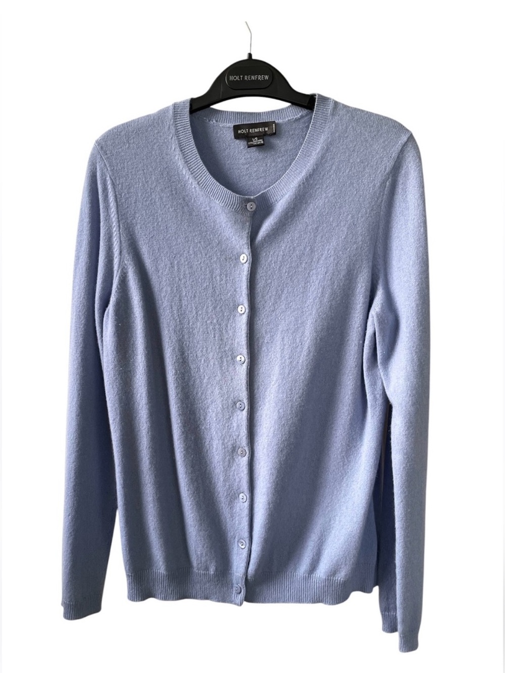 HOLT RENFREW Cashmere Button Front Cardigan Sweater L